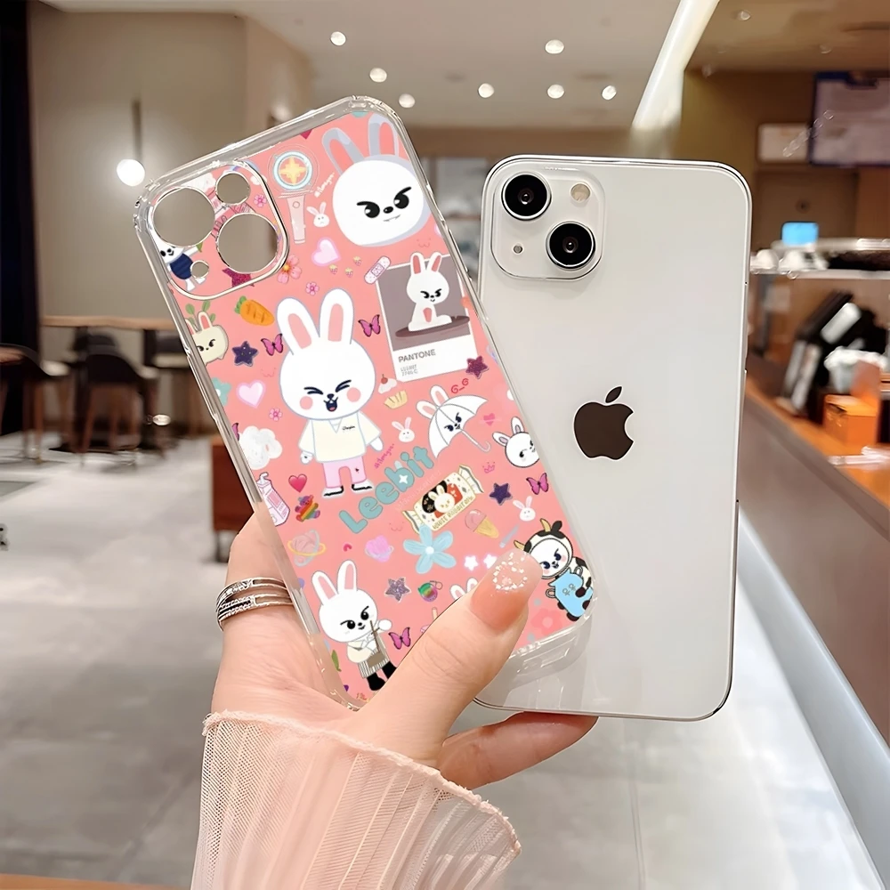 S-Strays K-POP Kpop Kid Phone Case Transparent For Iphone 15 Plus 16 Pro Max 14 Pro 11 12 Pro 13 7 8 X XR XS SE Back Cover