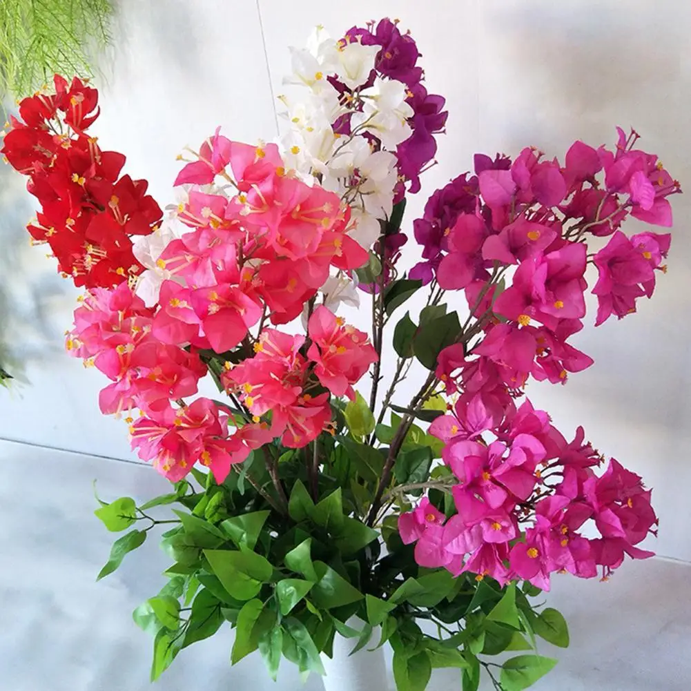 Silk Bougainvillea Glabra Artificial Fake Flower Bougainvillea Speetabilis Flower Branches Wedding Centerpiece Garden Decoration