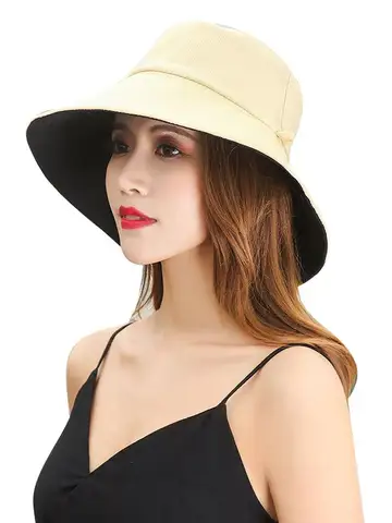Fisherman Hat Women's Summer Face Cover, Sunscreen, Large Brim Sunshade Hat, Internet Celebrity Double-Sided And Versatile