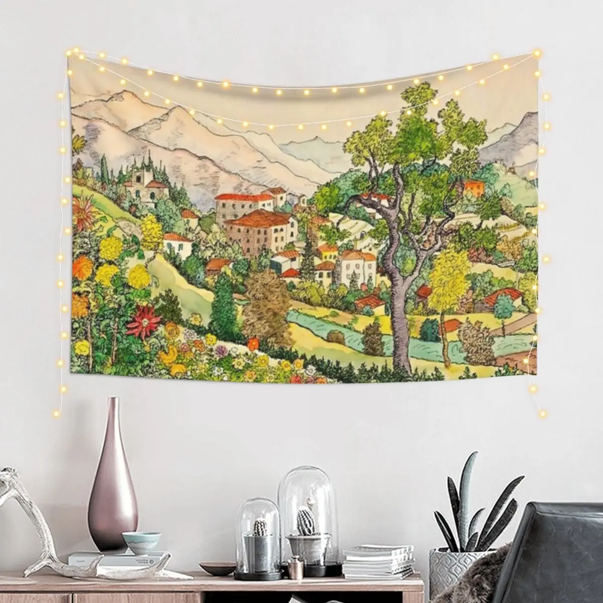 

Hermann Hesse Montagnola (1933) Tapestry Aesthetic Decoration Home Decor Accessories On The Wall Tapestry
