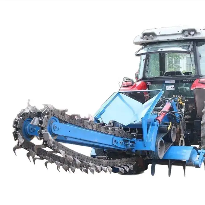 Tractor Mounted 3 Point Hitch Chain Trencher 1.5m Depth Digging Machine for Agricultural Irrigation Pipeline Cable Laying