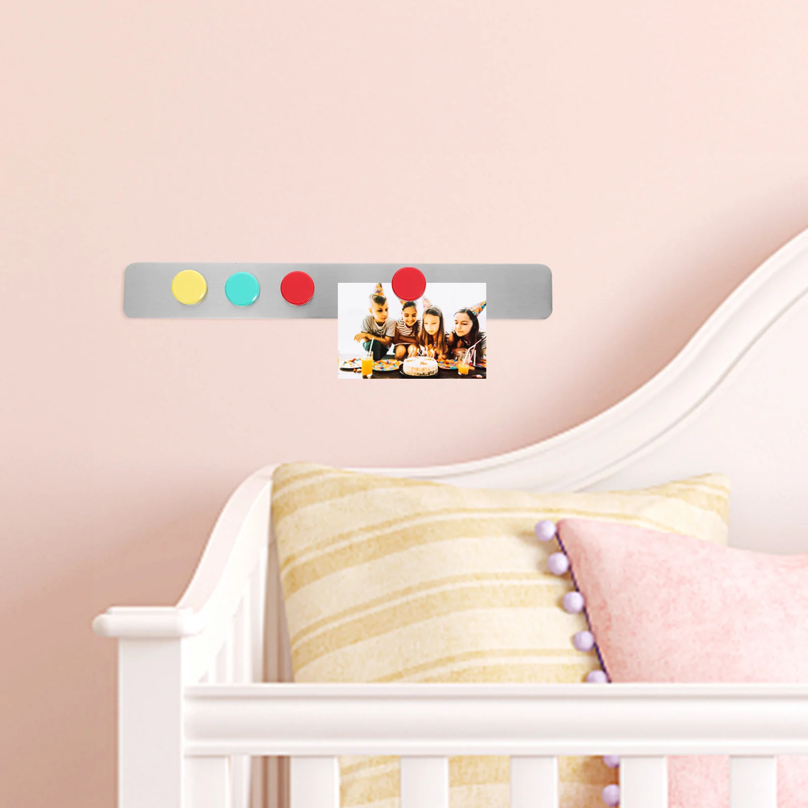 2pcs Back Adhesive Iron Strips Magnetic Buckle Set For Bulletin Board Whiteboard Wall Mounting Magnetic Tape Strips Office