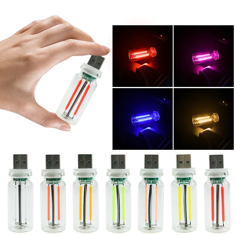 

1/2/4 шт. USB сенсорные атмосферные фонари светодиодная керамика стеклянные бутылки автомобильные декоративные фонари внутреннее окружающее освещение светодиодный ночник