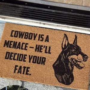 Custom Pet Doormat Doberman Photo Decor Coir Rugs Personalized Your Words Text Doormat With Dog Image For Outdoor Garage Hallway