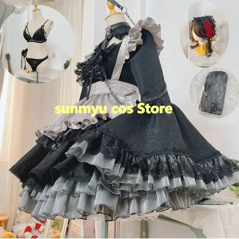 

Аниме My Dress Up Darling Косплей Китагава Марин Курое Шизуку Платье Горничной Косплей Костюм Нестандартного Размера Черное Платье Хэллоуин