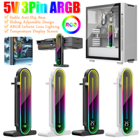GH3 Graphics Card GPU Brace 5V 3Pin ARGB Video Card Sag Holder with LED Display Temperature Screen for RTX3060Ti 4070Ti 4090