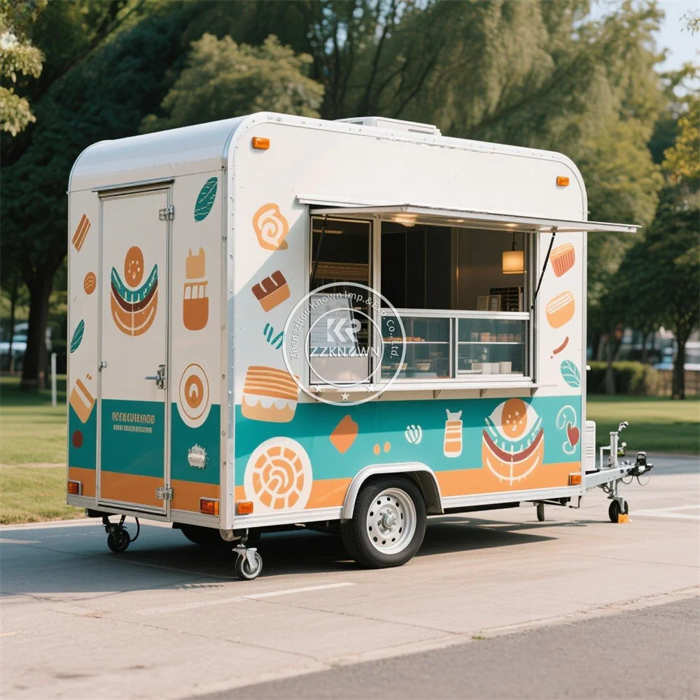 

Outdoor Hot Dog Ice Cream Cart Concession Fast Food Cart Mobile Bar Kitchen Custom Food Truck Trailer For Sale