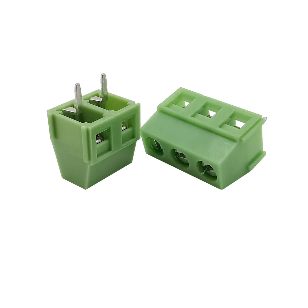 KF-127 2P 3Pin 5.0mm Pitch PCB Screw Terminal Block Connector Green Straight Needle 5.0mm PCB Screw Terminals 300V 10A