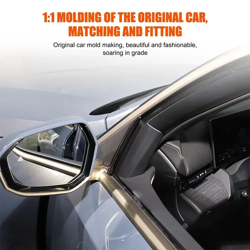 For BMW 5 Series G60 2024 Soft Carbon Fiber Car A Pillar Triangle Panel Frame Cover Trim Sticker Car Accessories