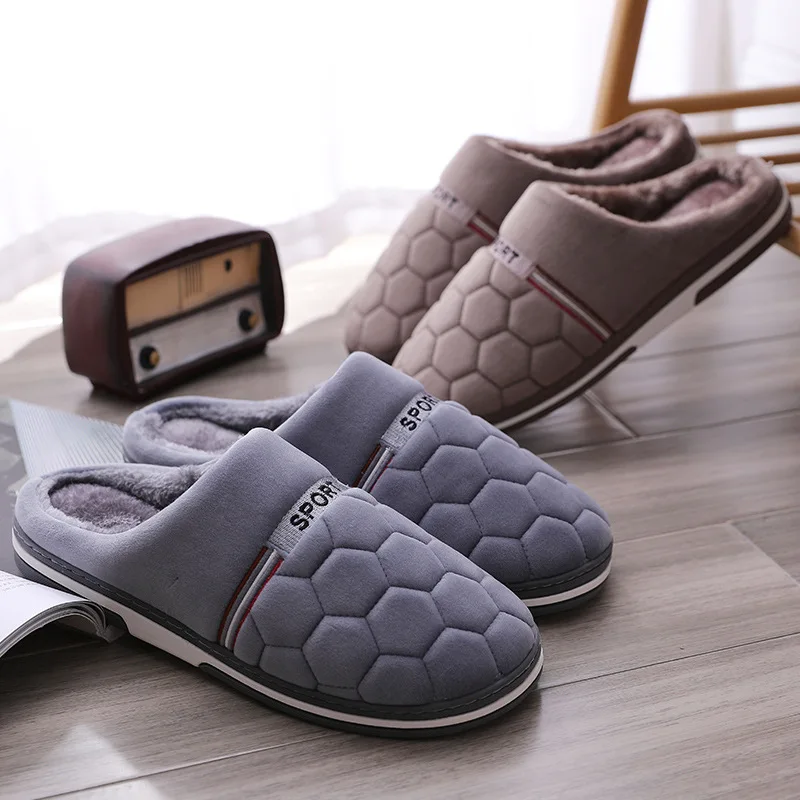 Size 47 48 49 50 Plus Size Men\'s Home Slippers Autumn Winter Warm Extra Large Big Size House Indoor Soft Sole Plush Slides