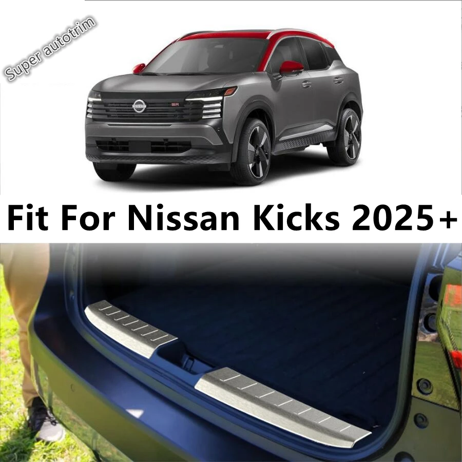 

Car Rear Bumper Guard Plate Trunk Scuff Anti-Scratch Door Sill Cover Trim Stainless Steel Accessories For Nissan Kicks 2025 2026