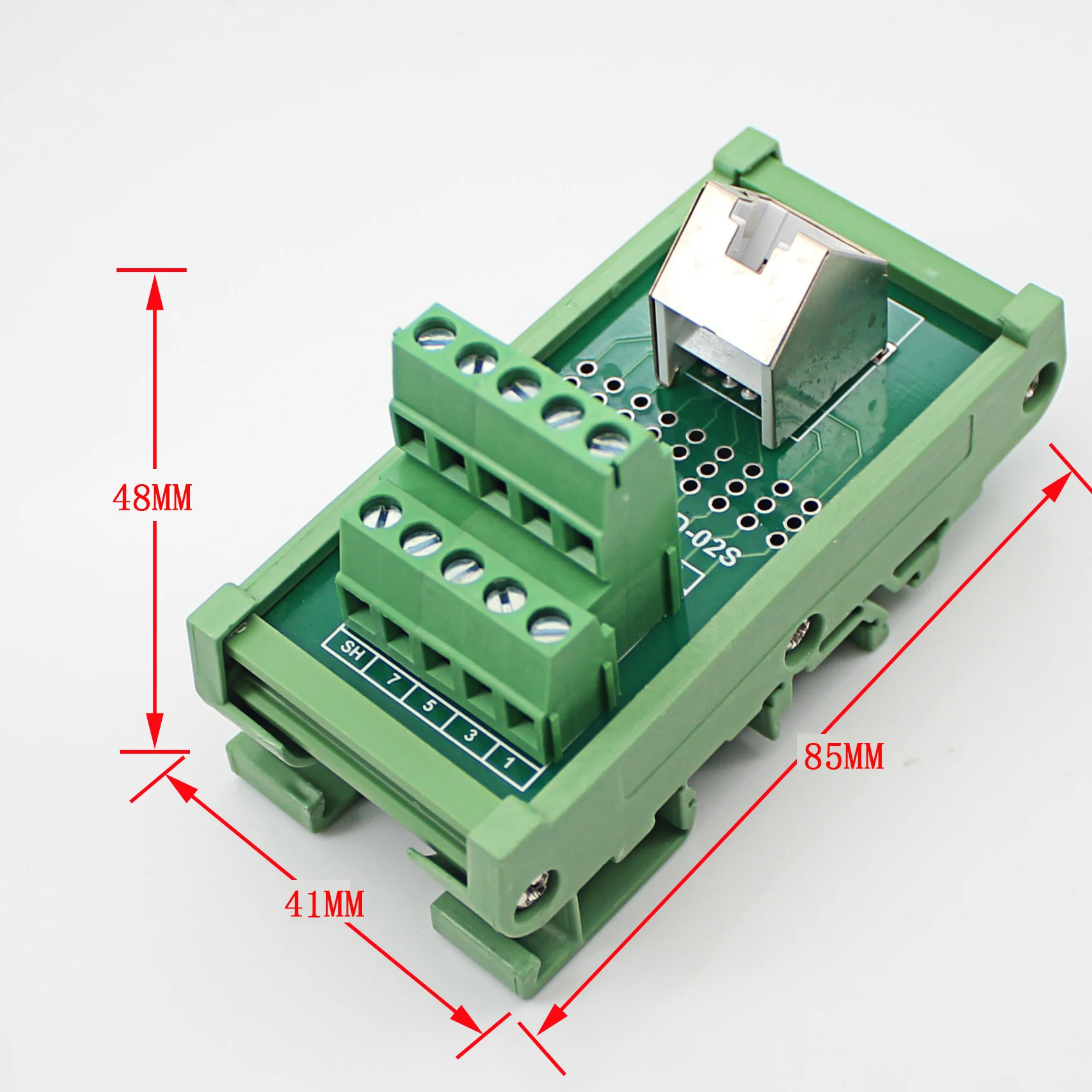 RJ45 female to terminal block RJ45 Horizantal Breakout board RJ45 splitter adapter Din Rail Mounting Screw terminal for 10 line