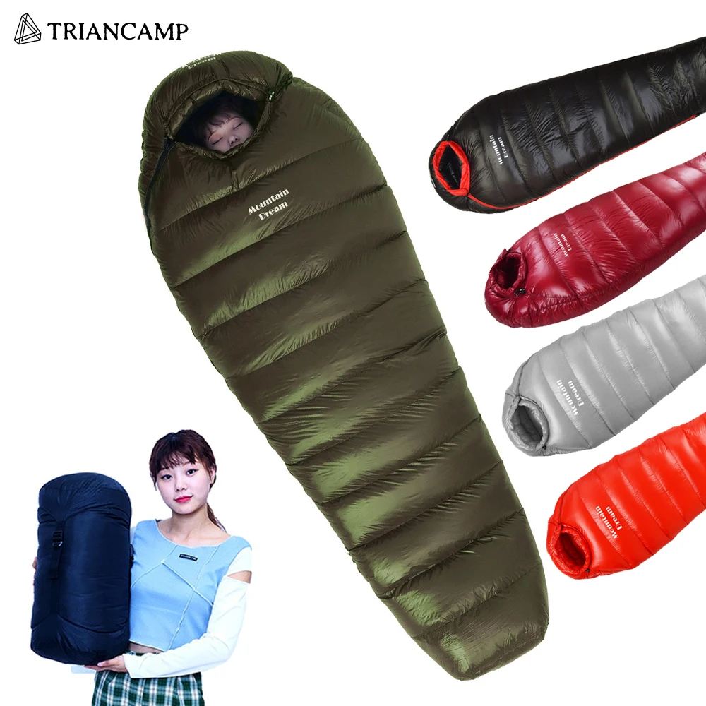 New duck Down Sleeping Bag Portable Camping Sleeping Bag Outdoor Ultralight Sleeping Bag waterproof 4 Season 5 Kinds Thickness