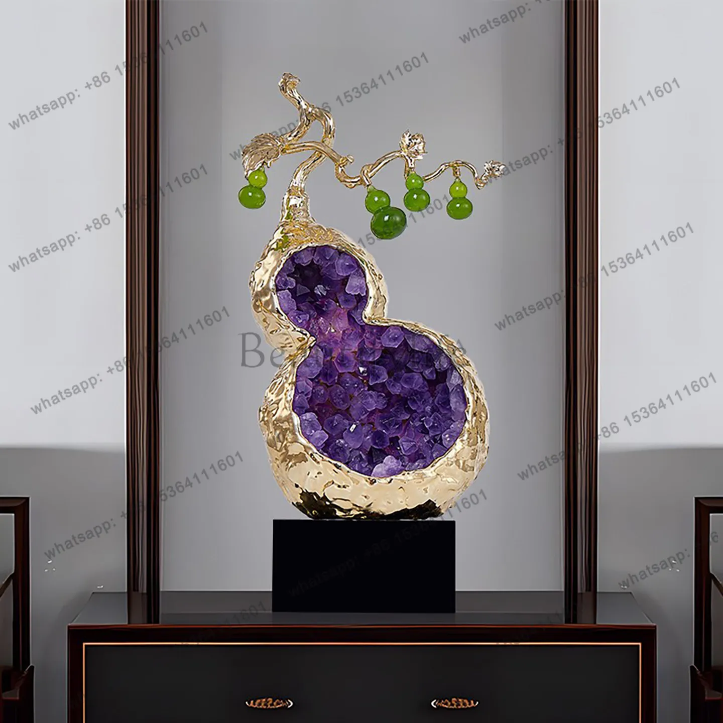 Ornament light luxury high-end lucky amethyst gourd entrance office wine cabinet living room decoration