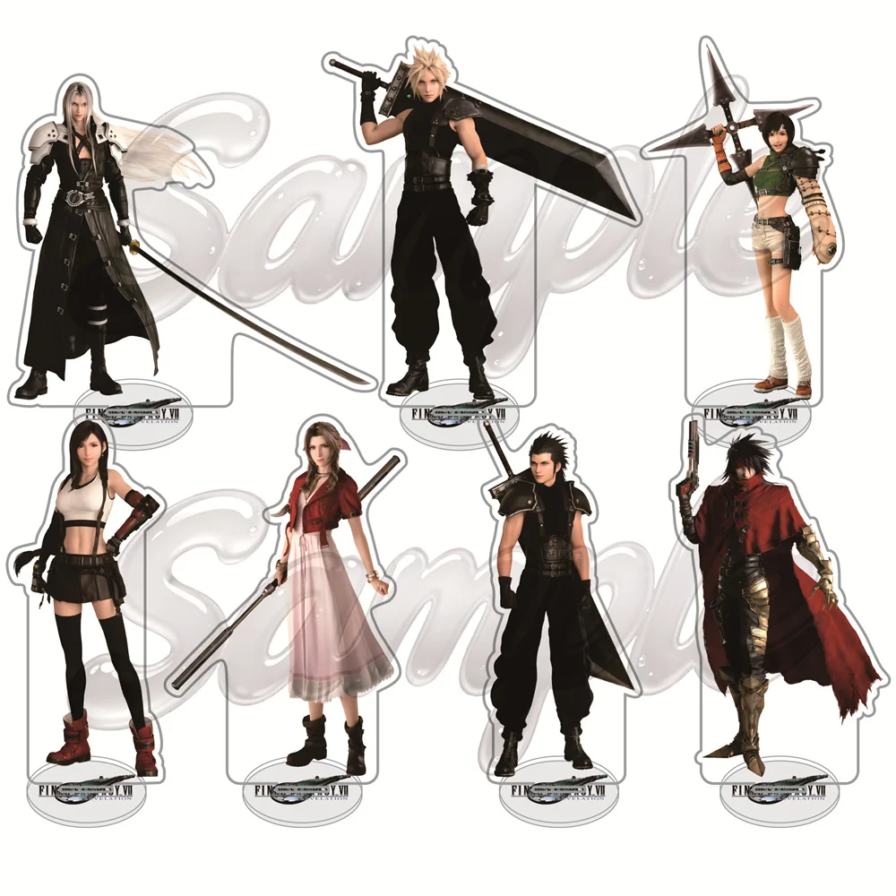 Game Final Fantasy VII 15cm Acrylic Stand/Keychain Cloud/ Barret Tabletop Decorations Accessories Decor Gifts Exquisite Products