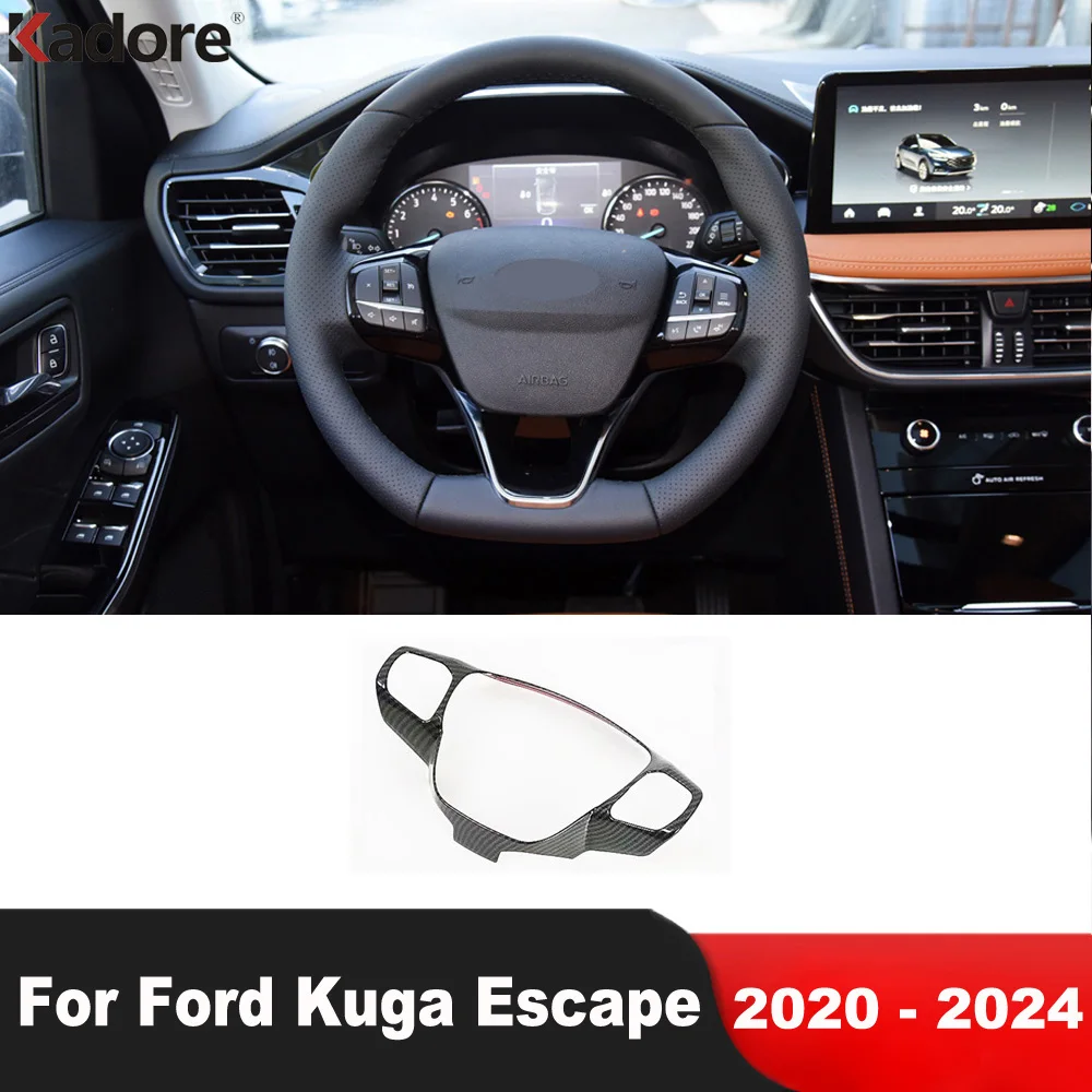 

Накладка на панель рулевого колеса автомобиля для Ford Kuga Escape 2020 2021 2022 2023 2024, внутренние молдинги из углеродного волокна, аксессуары