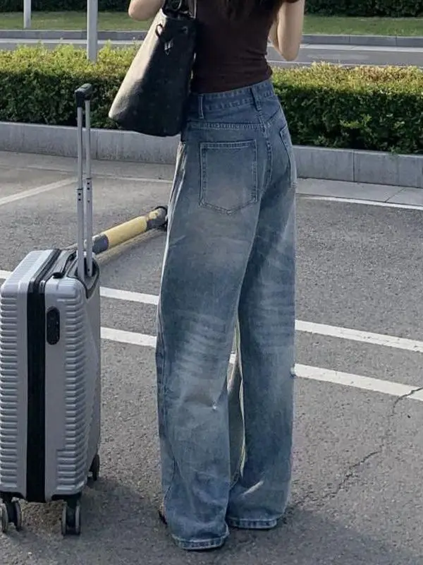 

Брюки Джинсы Молодежная женская одежда Tie Dye Отбеленный нерегулярный дизайн Градиент Разноцветный женский женский джинсовый модный уникальный