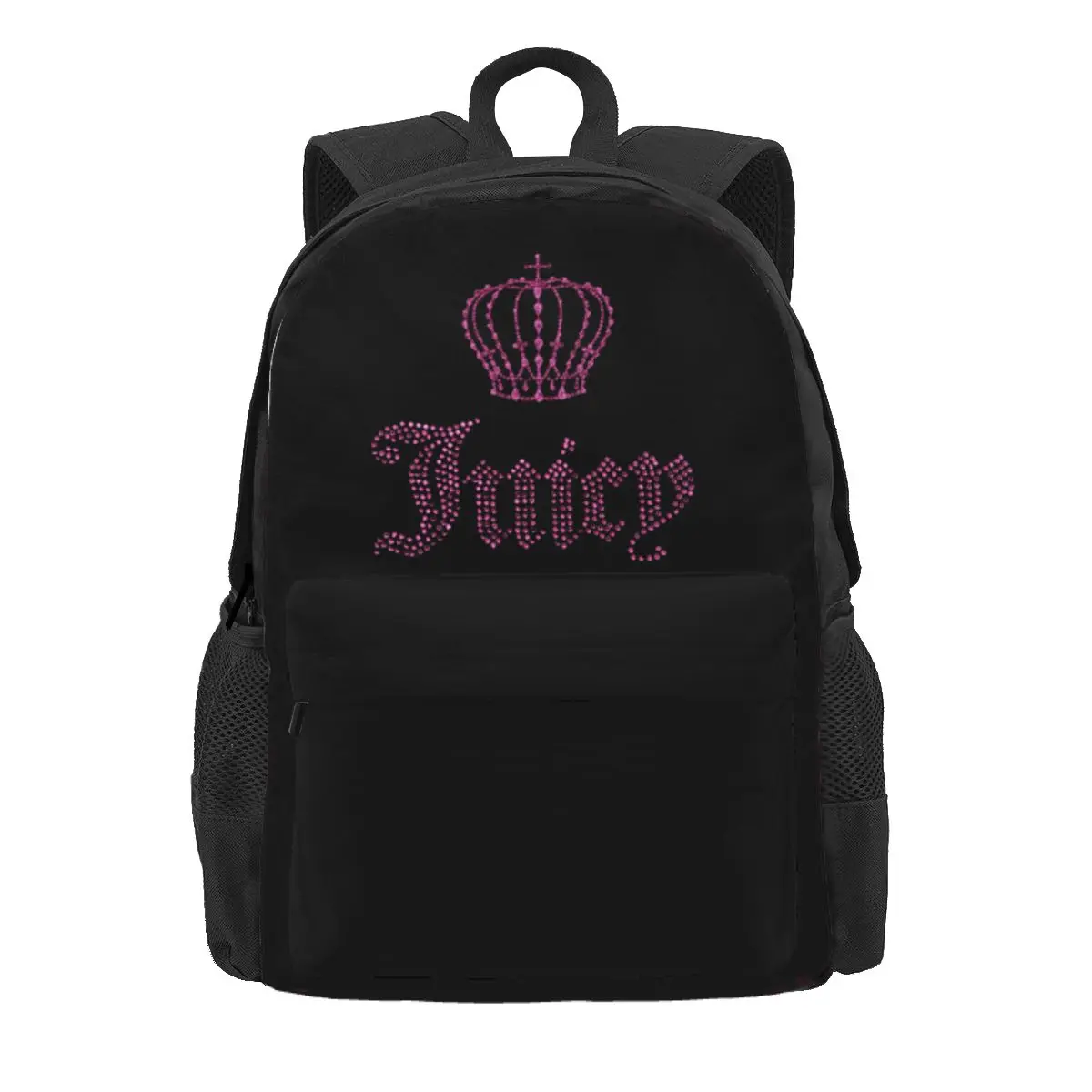 Juicy Couture Shout It Out Large Black Deboss Logo Backpack Classic Academia Juicy Couture Classic Backpack Boys Girls BookBag Children  main image 2