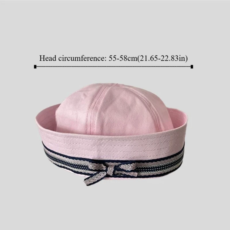 Fashion Spice Girl Bow Sailor Caps Flip Brim Japanische Damen Marine Hut Gestreifte Kuppel Y2k Baskenmützen Reisen