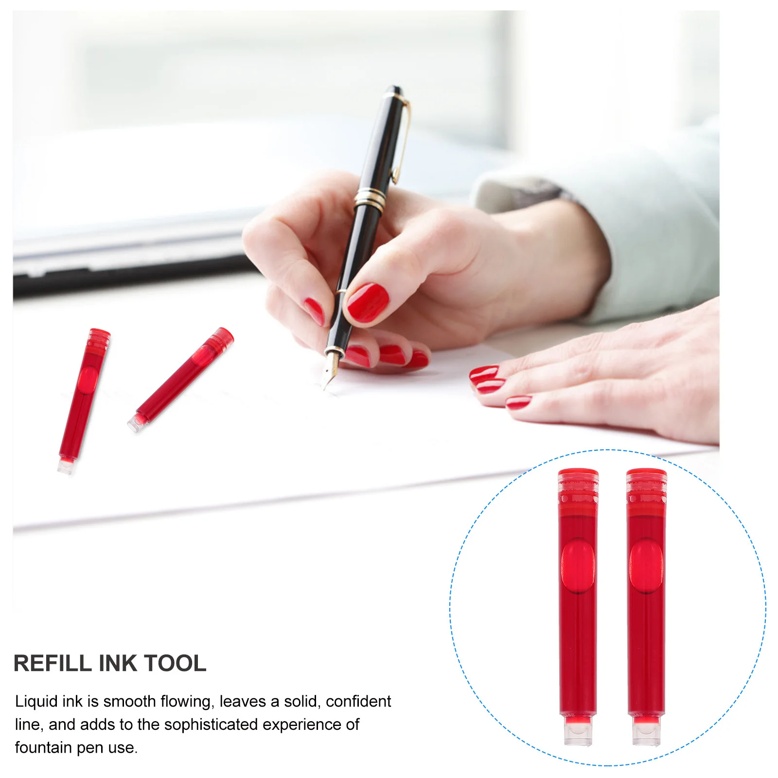 

100 pcs Steel Nib Ink Cartridges For Fountain Pens Easy Install Refillable Pen Ink Replacement Students Office