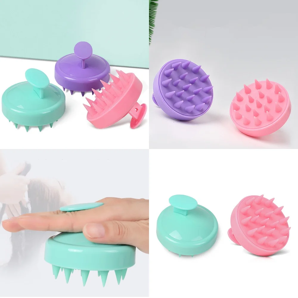 

Bath Brush, Bath Brush3PC Silicone Massage Brush Head for Body Scalp Care Soft Shower Comb Exfoliating Skin Cleaning Tool
