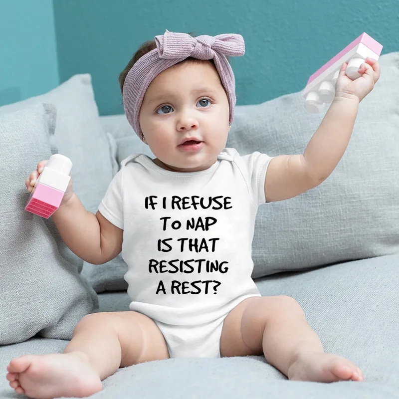 

If I Refuse To Take A Nap Is That Resisting A Rest Newborn Bodysuit Pregnancy Announcement Clothes Baby Coming Soon Gifts