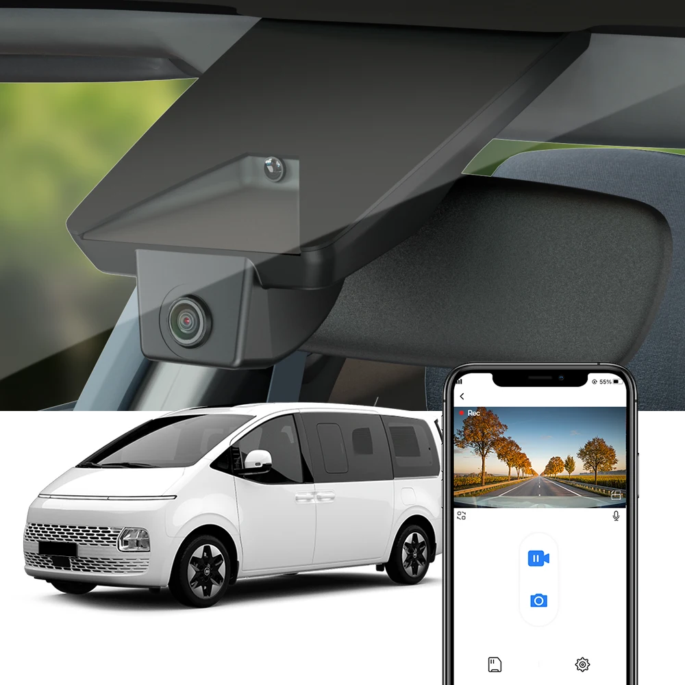 

Fitcamx 4K Dash Cam for Hyundai Staria 2021-2025, for Kia Stinger 2018-2024, OEM Style Car Camera UHD 2160P Automotive DVR