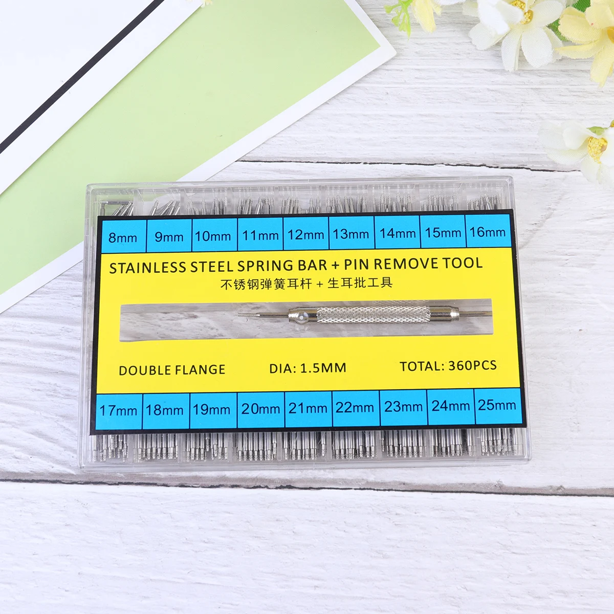

1 Set 8Mm-25Mm Durable Metal Repair Kit Spring Bar Remover Tool For Watch Strap Band Link Pin Home Watchmaker Use Silver Color