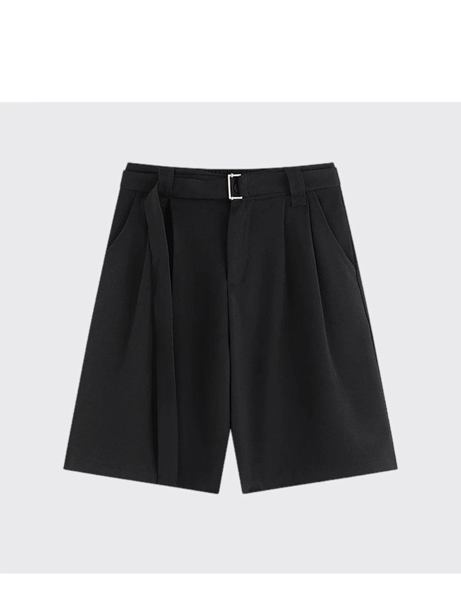 Women's Grey Knee Length Urban Shorts Vintage 2000s Y2k Gyaru A-Line Shorts High Waist Pants Shorts Japandi Style Clothes Summer
