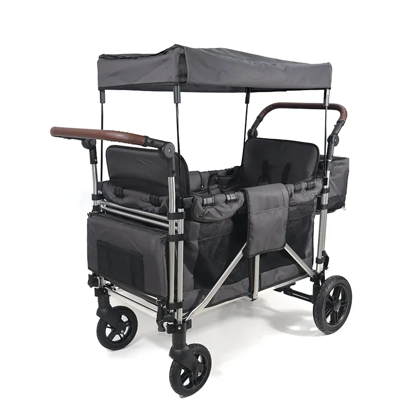 All-Terrain Double Stroller Wagon Multi-Function Push 2 Passenger Double Folding Stroller