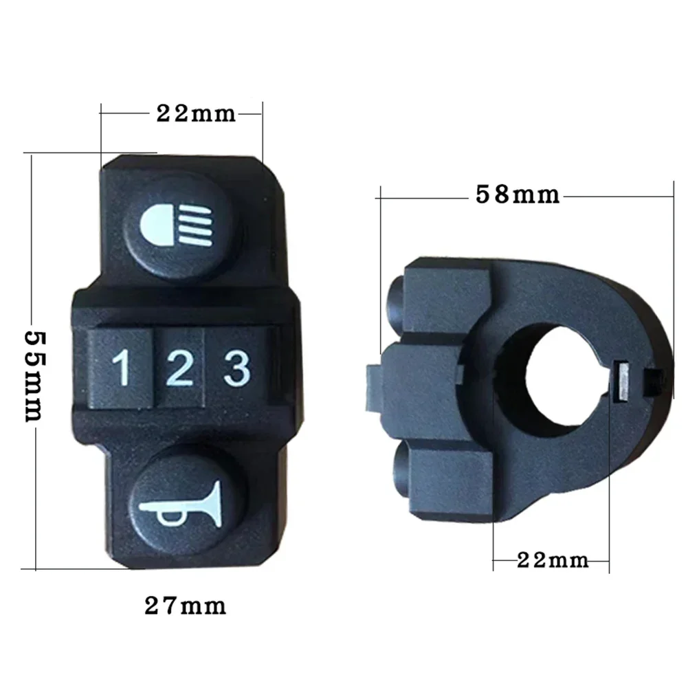 Electric Bicycle Handlebar Switch Light Horn Switch E-bike 2/3 In1 Intelligent Controller Electric Bicycle Accessories Parts