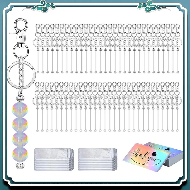 

Premium Beadable Keychain Bars Bulk Blank Cute Keychains Bar For Beads Purse Keychains For Women Man,Beadable Keychain Bar