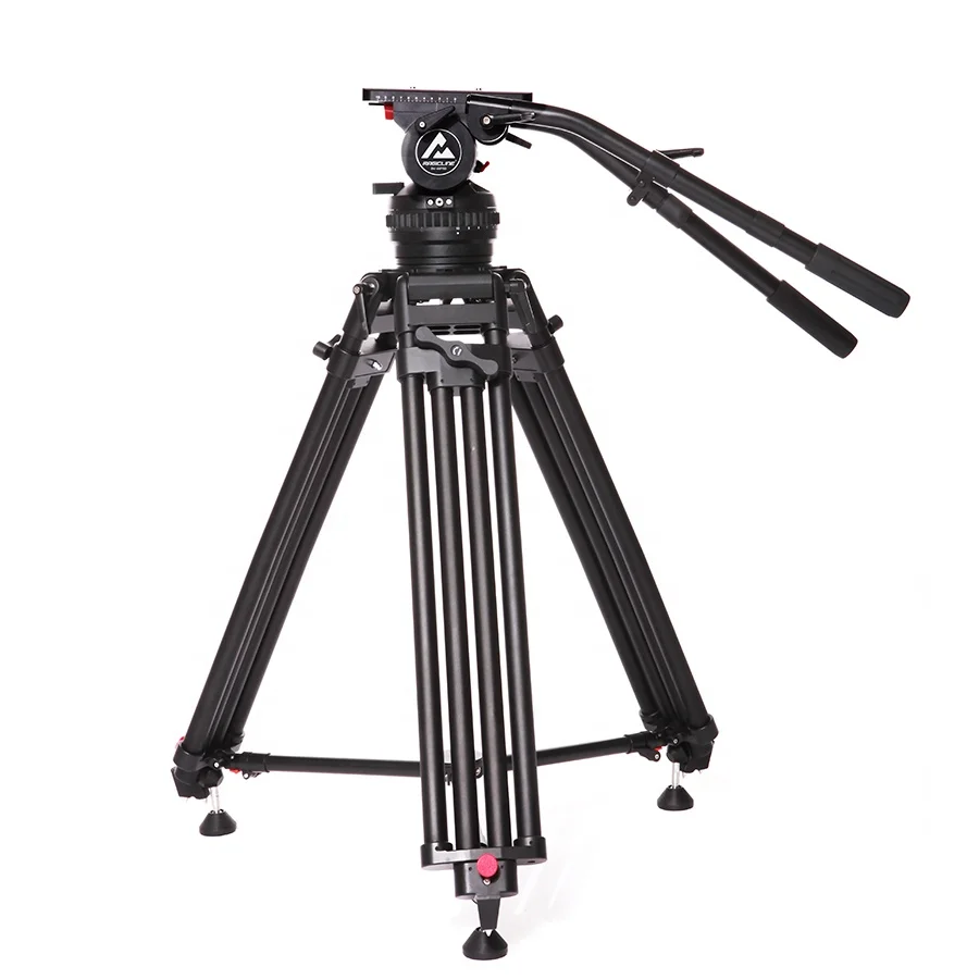 MagicLine V60 Studio Cine Video TV Tripod System 1 Stage With 150 Mm Bowl Dia 4-Bolt Flat Base 70 Kg Payload Fluid Head