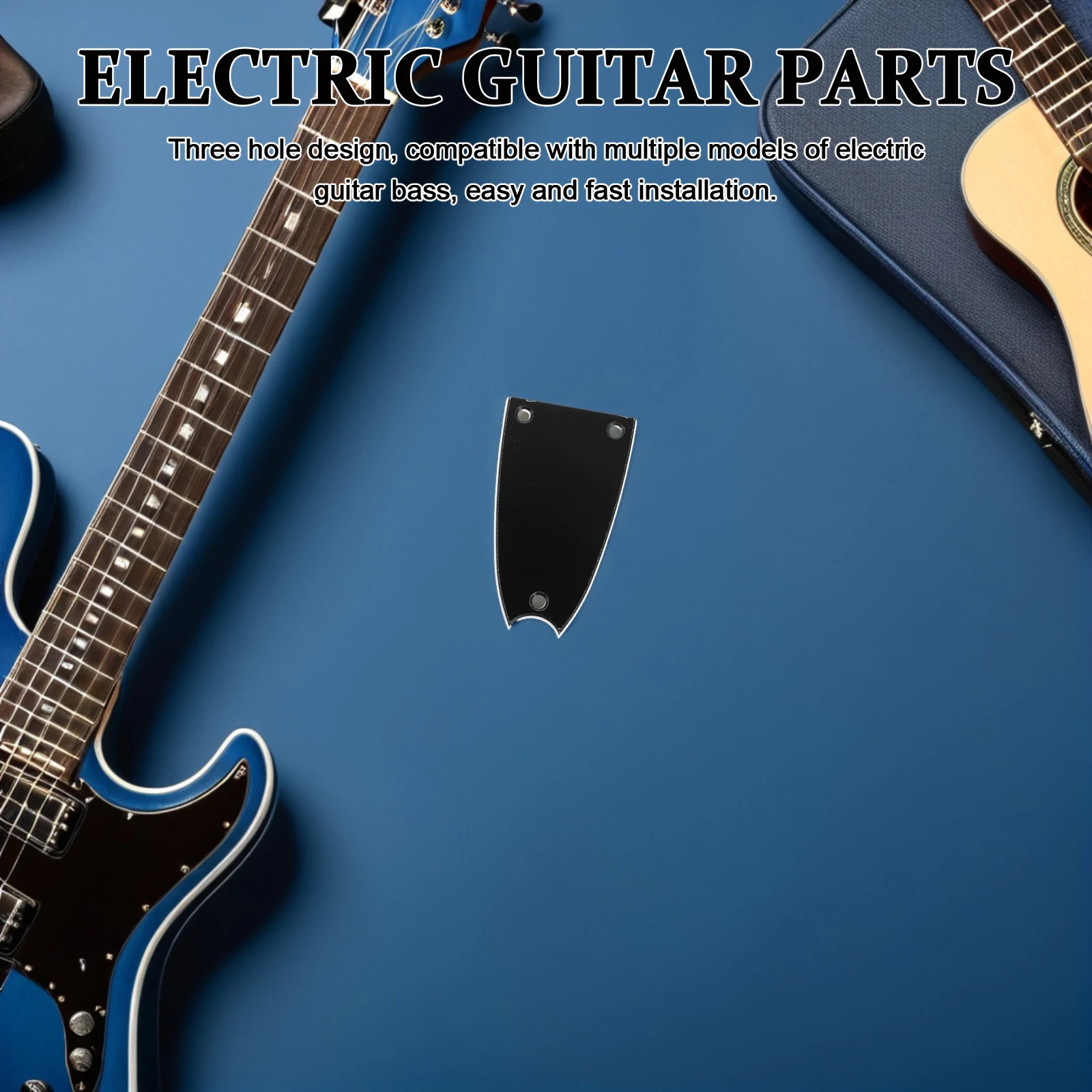

5pcs Electric Truss Rod Cover Plate Bell Shape Metal Neck Guard 3-Hole Iron Core For Guitar Maintenance Guitar Parts