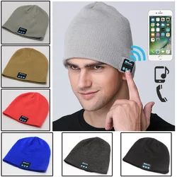 Winter Bluetooth Music Soft Beanie Hat with Stereo Headphone Headset Speaker Wireless Warm Beanie Ski Cap Warm Knitting Beanies