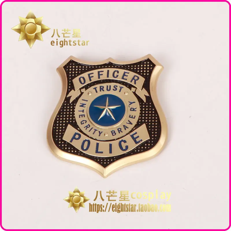For Cosplay Rabbit Judy Hopps Badge Alloy Metal Police Badge Props Brooch Insignia Pin Accessories