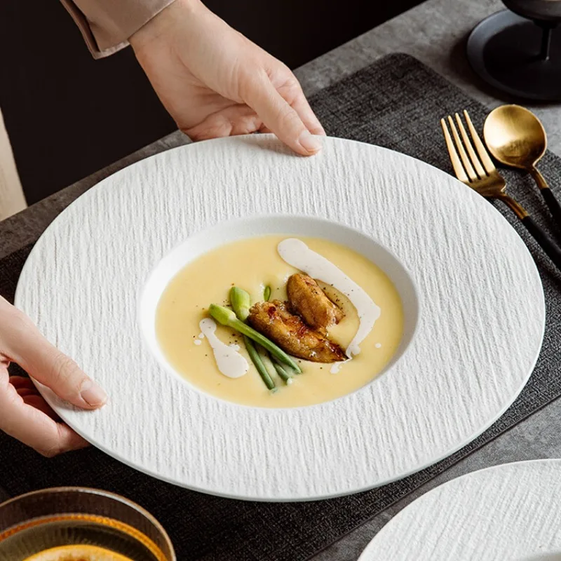 

Anti-scratch Round Ceramic Dinner Plate Western Food Soup Bowl Spaghetti Plate Dining Tableware Cooking Dishes Kitchen Utensils