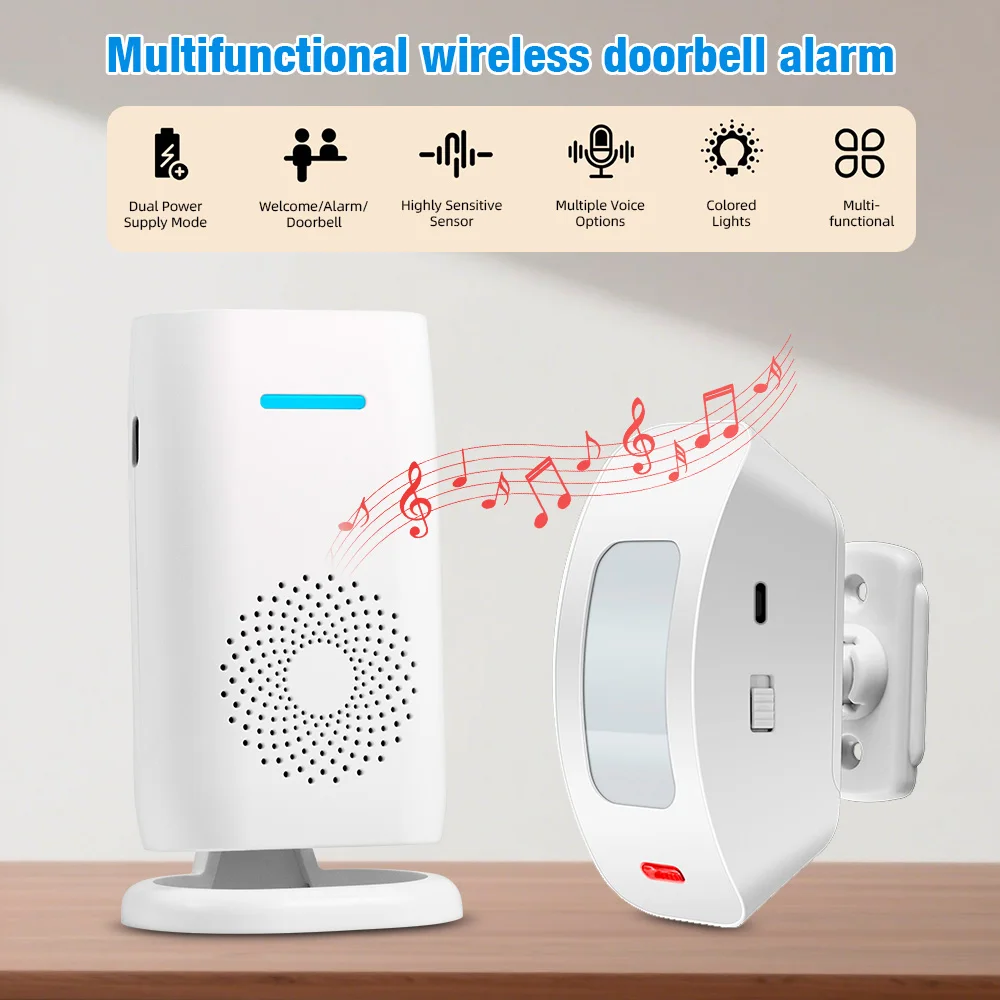 

KERUI беспроводной звонок приветствия PIR датчик движения/сигнализация/дверной звонок для дома, магазина, офиса, умного дома, безопасности 433 МГц