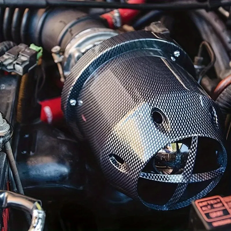 

3-Inch High Flow Intake Air Filter,76mm,for General Motors - ABS Head Design,Circular Carbon Fiber Pattern,Ideal for SUV Sedans