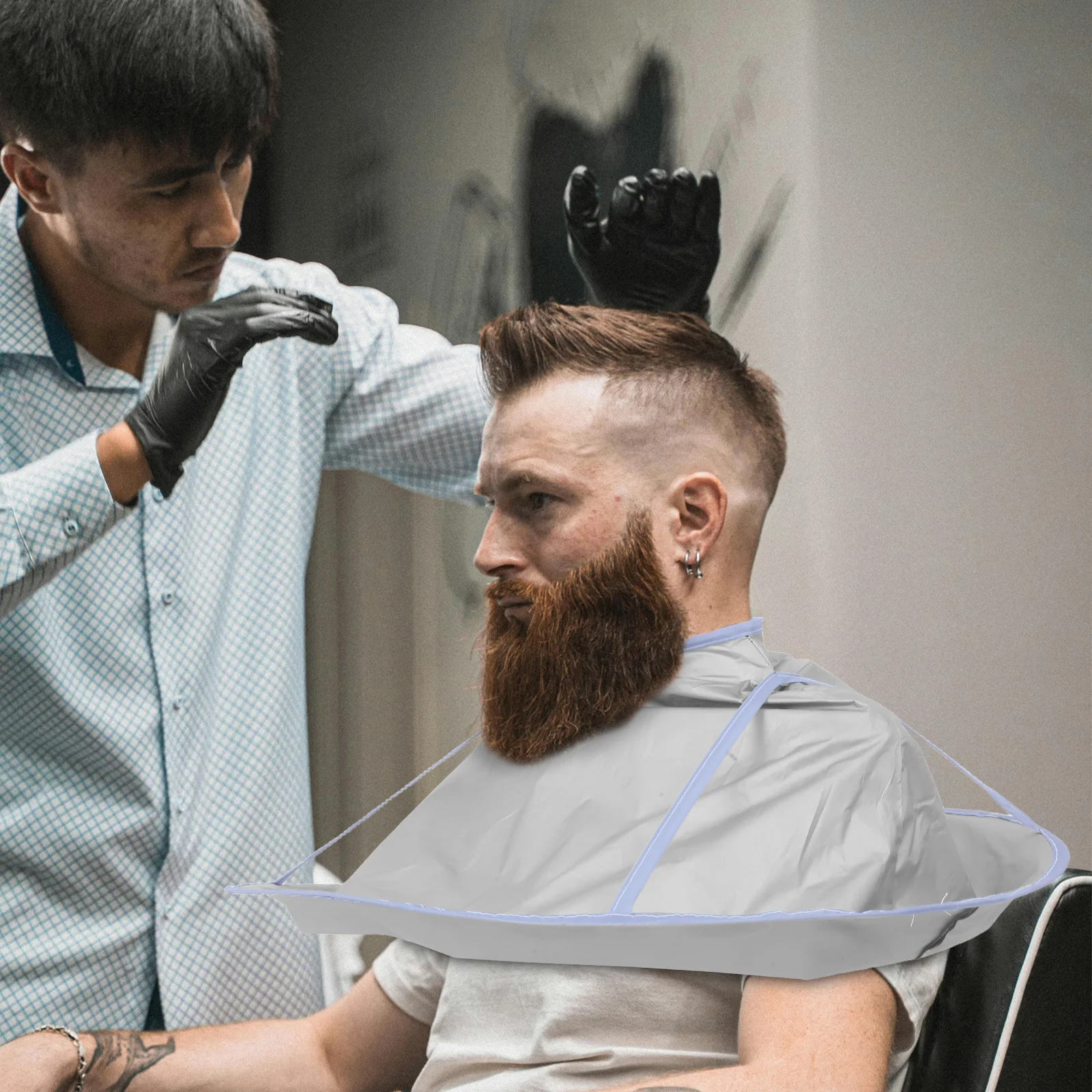 

Hair Cutting Cape Premium Nylon Folding Slightly Waterproof Umbrella Cape for Home Salon Barber Hairdressing Styling