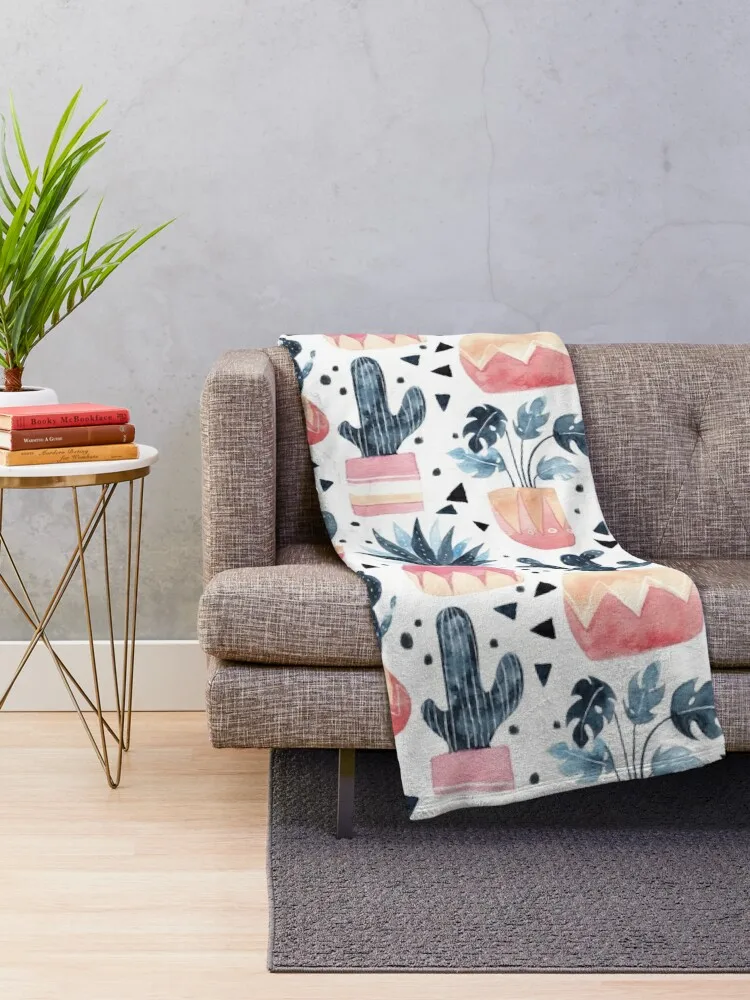 Cactus & Monstera Throw Blanket Furrys Heavy Designers Thins Blankets