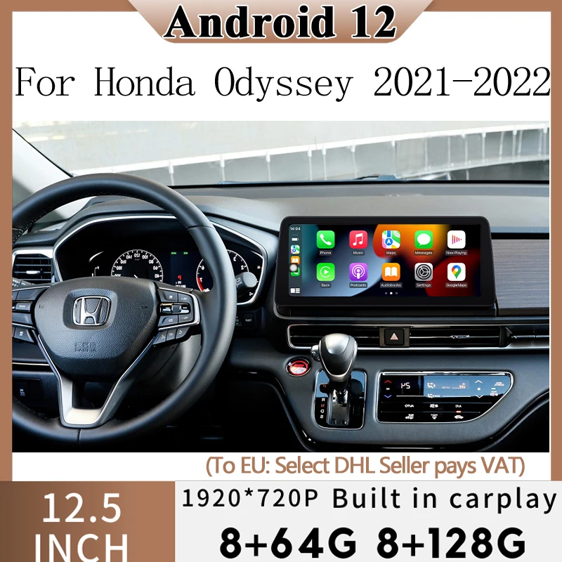 

Android 12 GPS Navigation Multimedia Video Player Carplay DVD For Honda Odyssey 2021 With CarPlay Touch Sceen