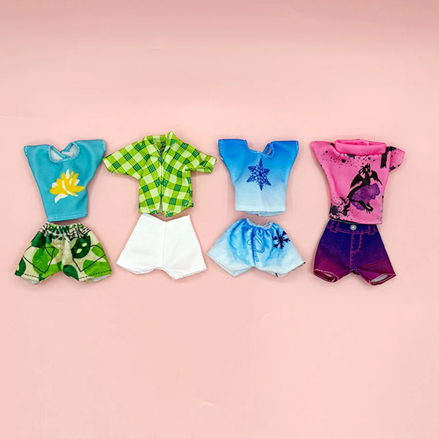 4 stks 1/6 pop Mode Casual Kleding Set Top Shorts en Broek voor Meisje Pop Accessoires DIY speelgoed Poppenhuisminiaturen