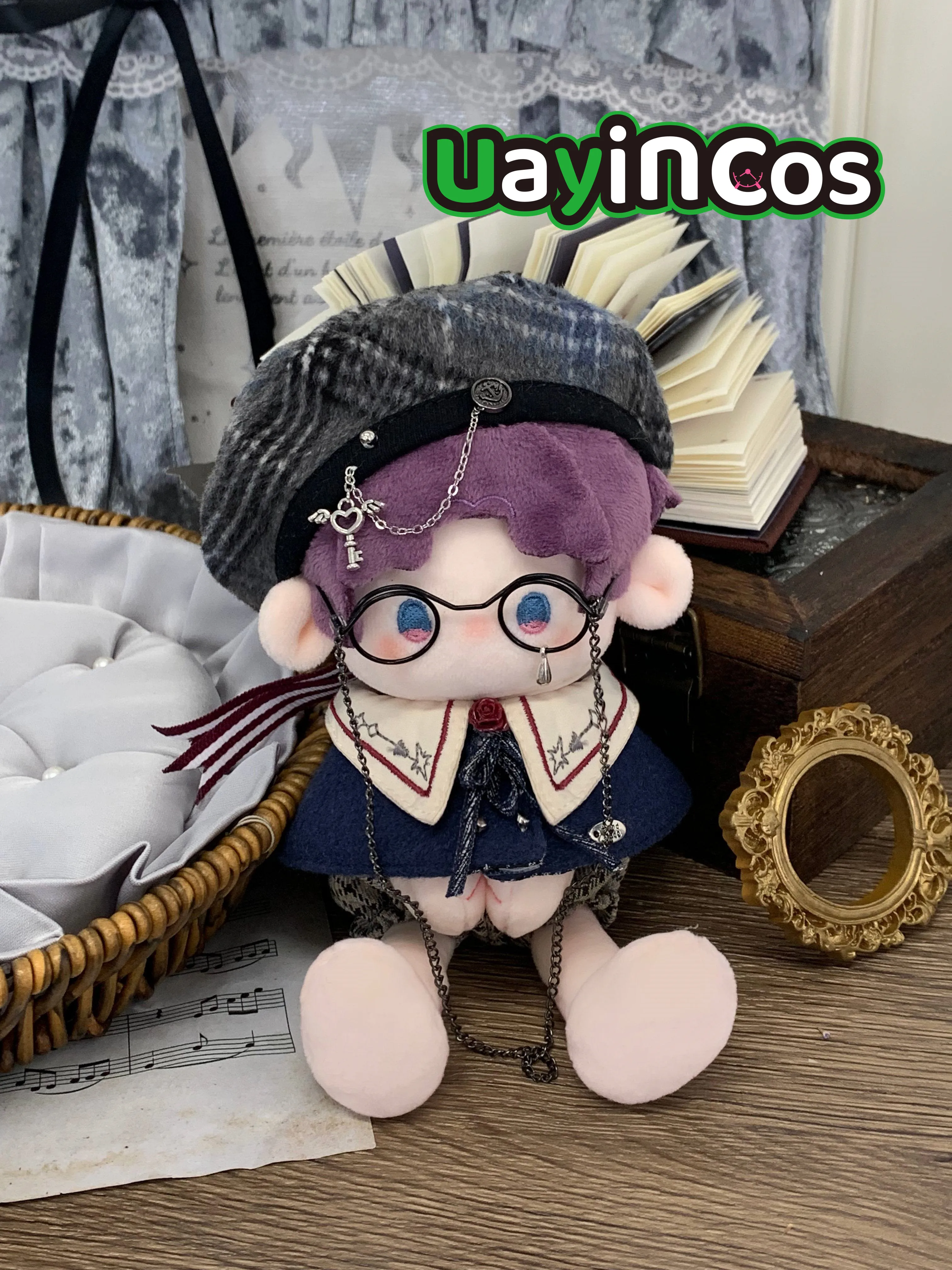 

10cm Doll Clothes Beret Bow Tie Glasses Pants Plush Wine Glasses Clothing Suit Stuffed Plushies Doll Accessories Anime Toy Kids