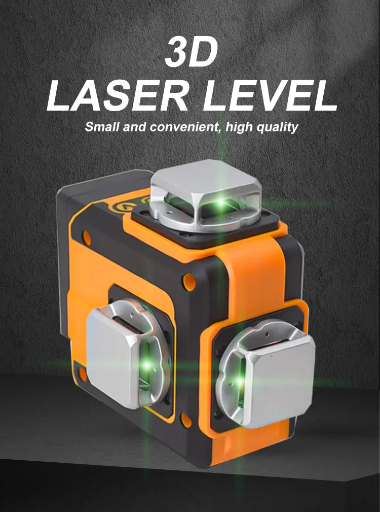 laser level 12 lines 3D self-leveling 360 outdoor green beam ceiling laser rotary level with two lithium batteries For M121