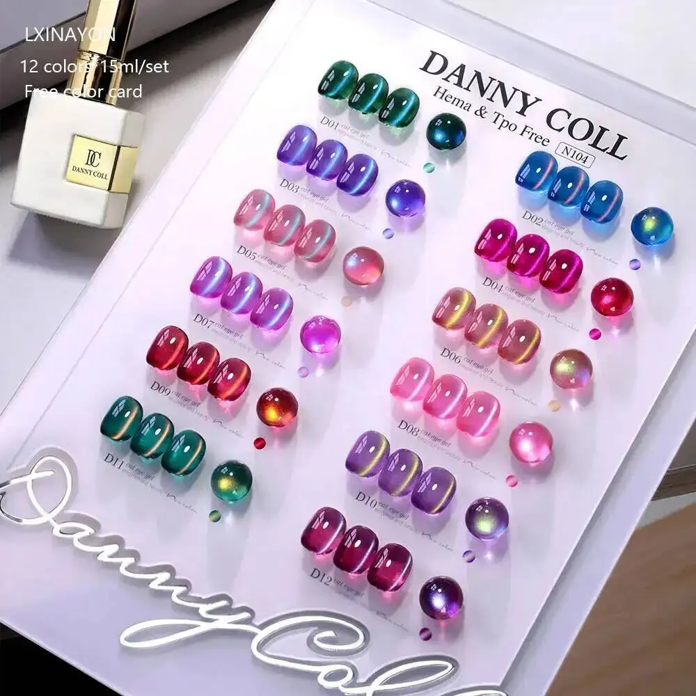 TPO FREE Cat Eye Gel Nail Polish Set With Display Semi Permanent UV LED Gel Lacquer Magnetic Cat Eye Gel Varnish For Nail Art