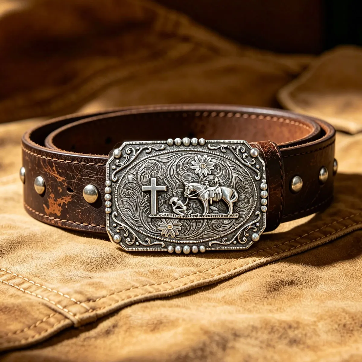Retro Western Cowboy Lead Horse Belt Buckle Drop Shipping Fashionable Leather Accessory Classic Trend