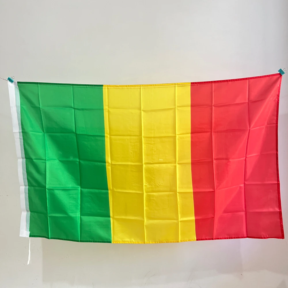 Mali Flag90x150cmRépublique du Mali Drapeau Décoration de la Maison Extérieur Intérieur Drapeau Polyester Couleurs Vibrantes Drapeaux