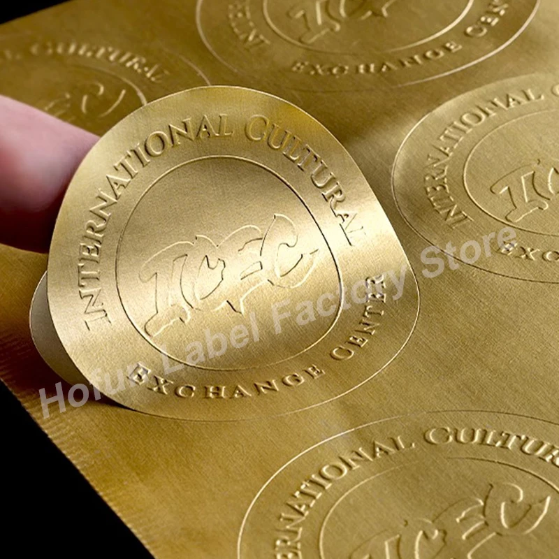 Custom 3D Relief sticker gold silver