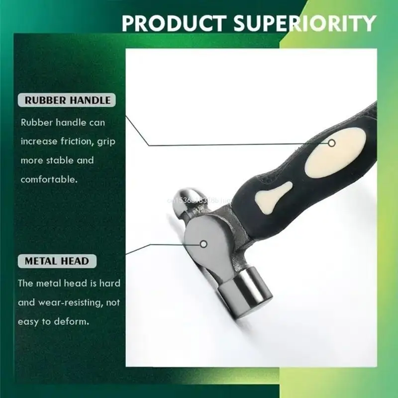 Professional Mini Hammer Goldsmith's Tool Steel Mallet Portable Hammer with Round Heads for Crafting and DIY Projects Dropship